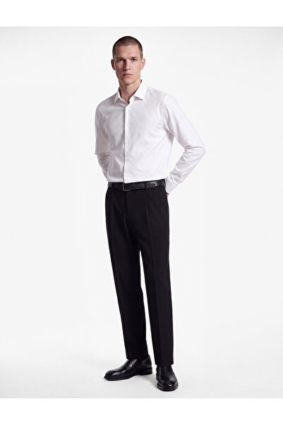 Koton Cămașă cu mânecă lungă, cu guler semi-italian, slim fit