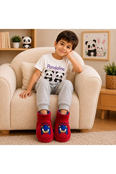 Pandalina Papuci pentru copii cu velcro, talpă anti-alunecare, cu figură pent...