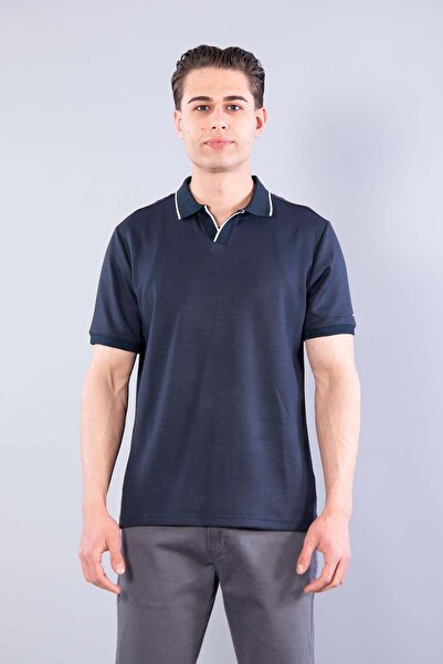 Mckanzie 4666 Μπλουζάκι Modal V με ριγέ λεπτομέρεια στο γιακά