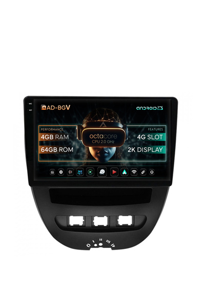 AutoDrop Navigatie Toyota AYGO/Citroen C1 (2005-2014),Android 13,V-Octa/4GB R...