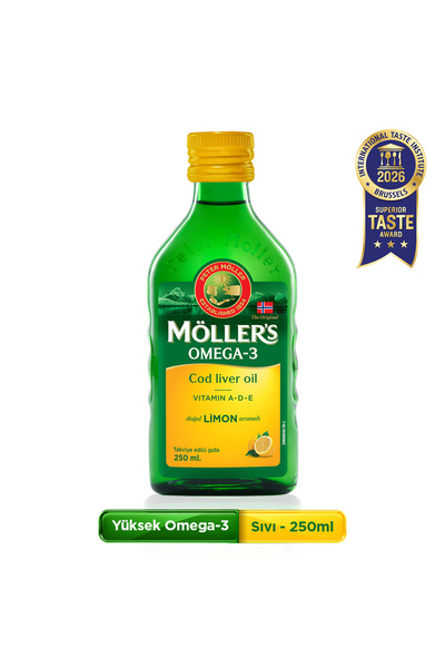 Möller's Mollers Omega-3 Limonlu Balık Yağı Şurubu Takviye Edici Gıda 250 ml