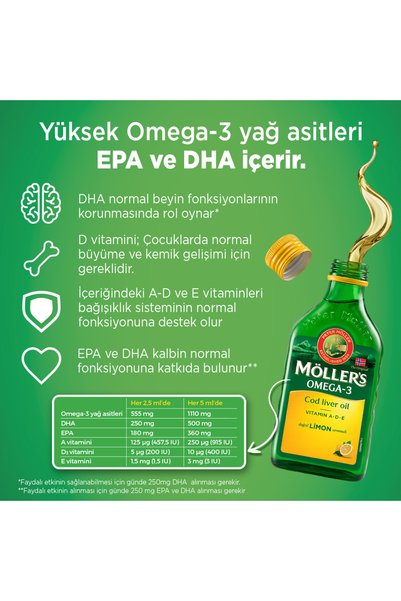 Möller's Omega 3 Lemon Fish Oil Syrup 250 ml