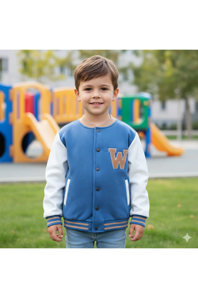 fancykidsantalya Boys' College Jacket, Blue, Ages 9-13
