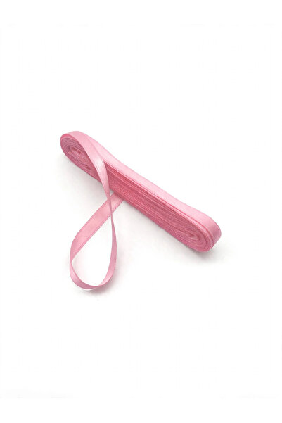 Ak Tuhafiye Pembe Saten Saten Kurdele 1 cm 10 Metre, Bohça-Süsleme-Dekor-Çeyi...