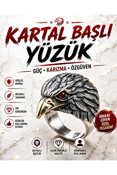 FG KONNİCHİWA Gothic Vintage Vintage Wolf Bull Cat Skull Hawk Rings for Men W...