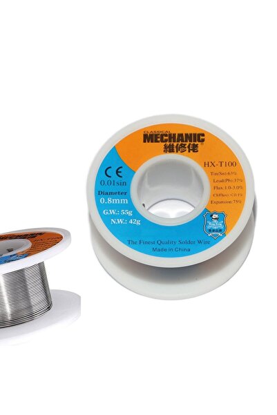MECHANIC Lehim Teli 0.8mm 42Gr %63 Sn %37 Pb %1-3 Flux | Profesyonel Elektron...