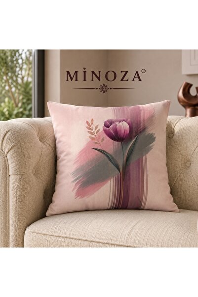 MİNOZA Husă decorativă pentru pernă, imprimată digital / cu model de lalele