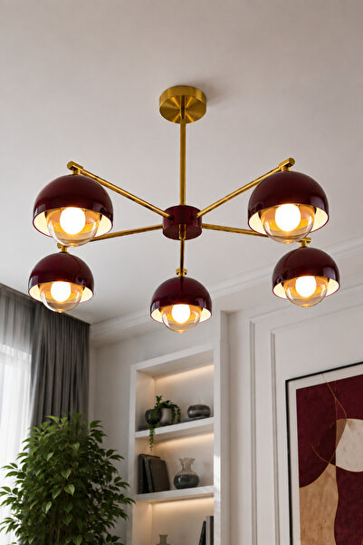 Luna Lighting Pera 5 li Metal Şık Estetik Dekoratif Salon Avize
