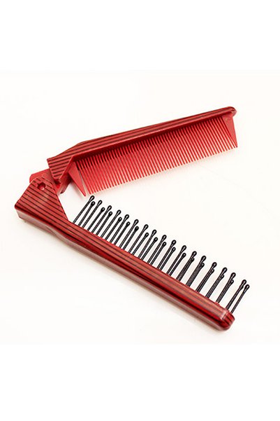 Choice Red 1PC Portable Folding Hair Comb Styling Compact Travel Hairbrush fo...
