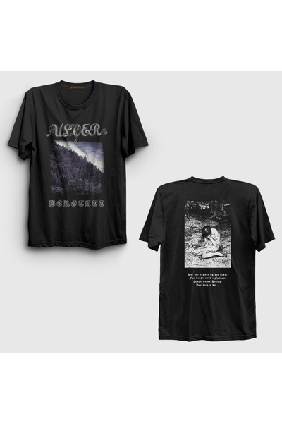 Presmono Unisex Black Bergtatt Metal Ulver Back Printed T-Shirt 553018Tt