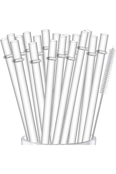 Choice 20pcs 20-Pack Reusable Hard Plastic Clear Straws 9 Inch Tumbler Straws...