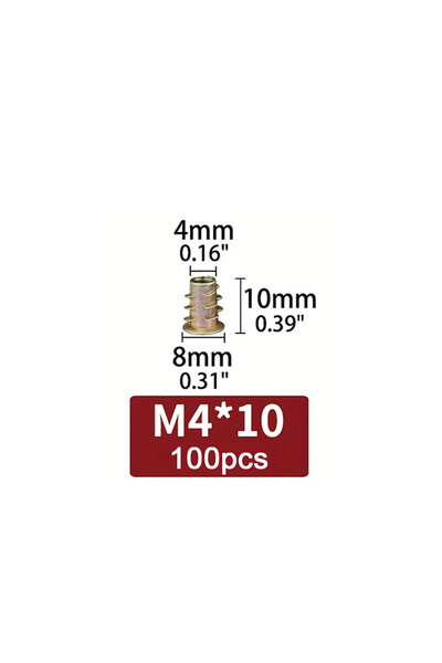 Choice M4x10 100pcs 100-Pack M4/M5/M6 Threaded Insert Nuts Hex Drive for Wood...