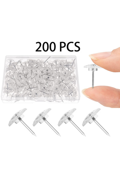 Choice 200 PCS Clear Thumb Tacks Standard Push Pins with Steel Points Transpa...