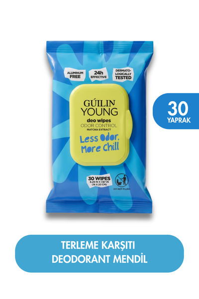 Guilin YOUNG Deodorant Islak Mendil 30'lu | 24 Saat Etkili Koku Kontrolü | Ma...