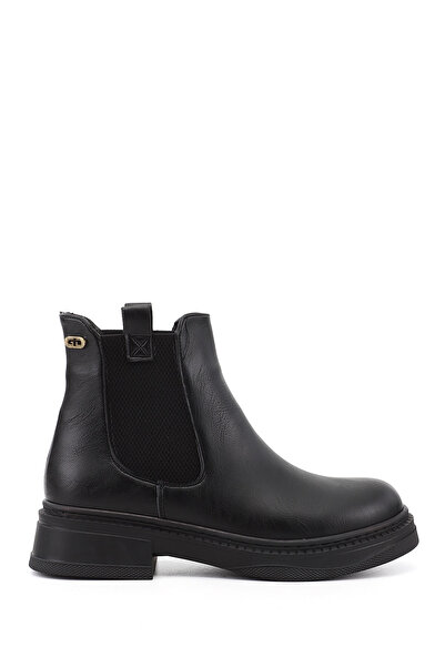 GÖNDERİ(R) Women's Black Thick Heeled Chelsea Boots