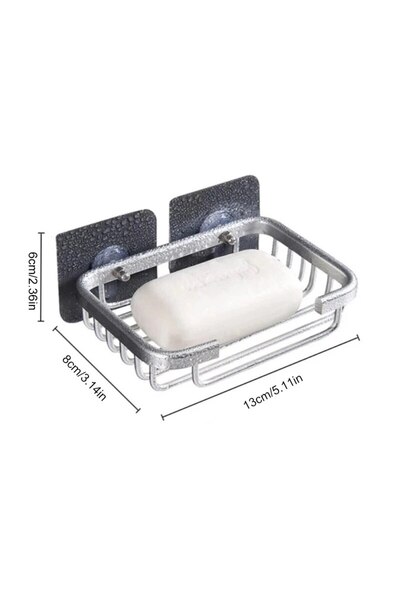 Choice grey 1pc Wall Mounted Aluminum Soap Rack, Kitchen, Bathroom, Draining ...
