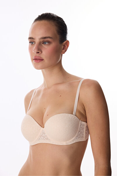 Penti Bej Pop Up Destekli Lace Dantel Sütyen