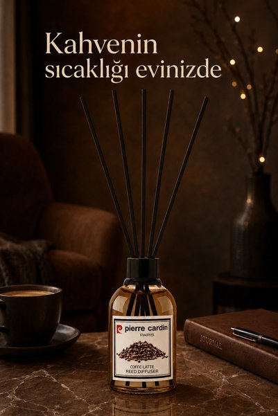 Pierre Cardin Reed Diffuser 110 ml - Coffe Latte - Sütlü Kahve Oda Kokusu