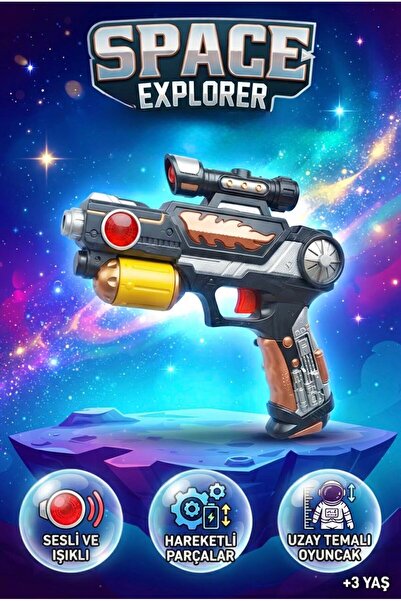 Tıfıl Toys Işıklı Sesli Lazerli Tabanca 21 cm 632KT