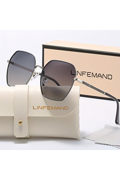 Choice1 Double Grey LINFEMAND Classic Metal Frame Gradient Lens Women's Sungl...