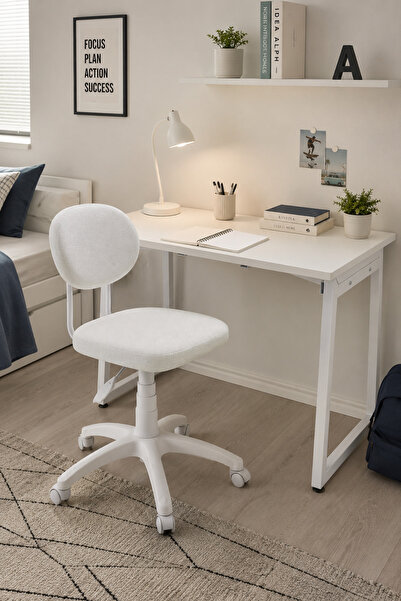 VİLİNZE Biga Çalışma Ofis Masası ve Deniz Çalışma Ofis Sandalyesi Set - 60x90 cm