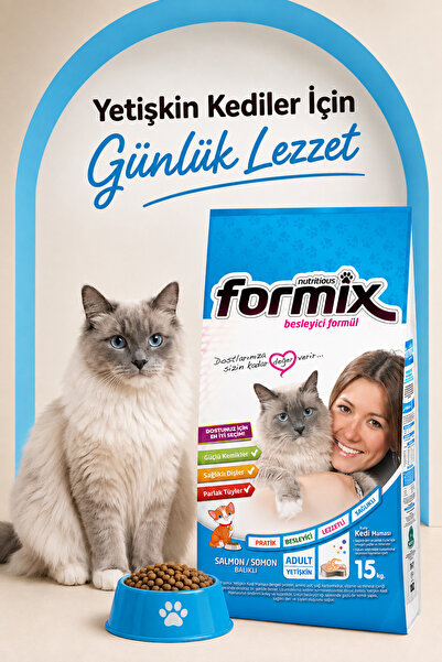 formix Somonlu Yetişkin Kedi Maması Balıklı Kuru Mama 15 kg