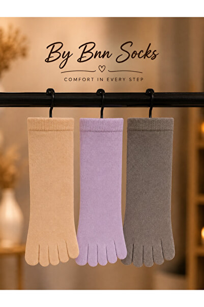 BNN GRUP By Bnn Socks Bambu 3'lü Paket Parmaklı Çorap (Ter,koku ve mantar olu...