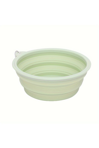 Choice Green Hanging Dog Pet Folding Silicone Bowl Outdoor Travel Portable Fo...