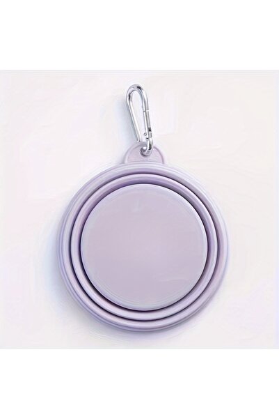 Choice Purple Hanging Dog Pet Folding Silicone Bowl Outdoor Travel Portable F...