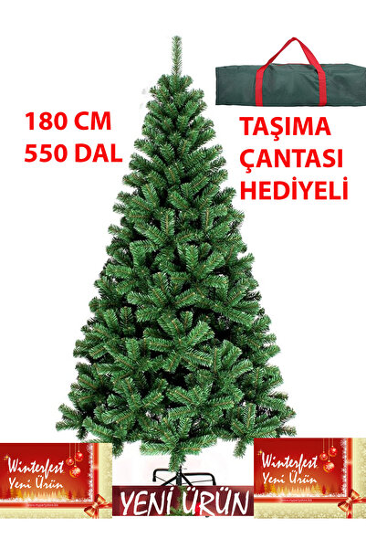 Winterfest Gerçek Görsel Yılbaşı Çam Ağacı 180 Cm 550 Gür Dallı Yeni Ürün