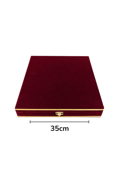 DM PORSELEN KADİFE KUTU 35 CM TABAK BORDO