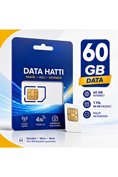 Heiman 4G 60GB Sim Kartı 1 Yıllık Tek Ödeme Data m2m Hattı Güvenlik Kamerası ...