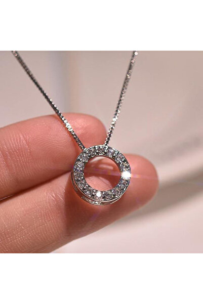 Choice 45cm XL863 Huitan New Trendy Circle Necklace with Cubic Zirconia Simpl...