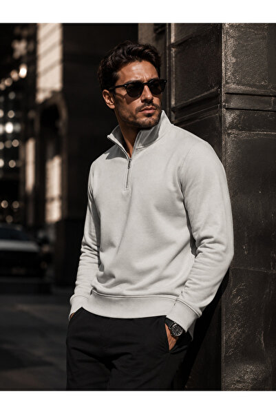 WE AND ME Regular Fit Yarım Fermuarlı Dik Yaka Basic Sweatshirt