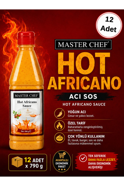 Masterchef Hot Africano Sos 730 Gr 12 adet