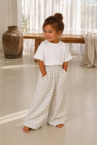 Le Touche Polka Dot Unisex Kids 2-Piece Top and Bottom Set - 100% Cotton T-Shirt and Pants