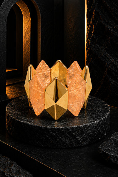 Shinestar atelier Gold Detaylı Geometrik Esnek Kadın Bileklik 6 Renk Varyantl...