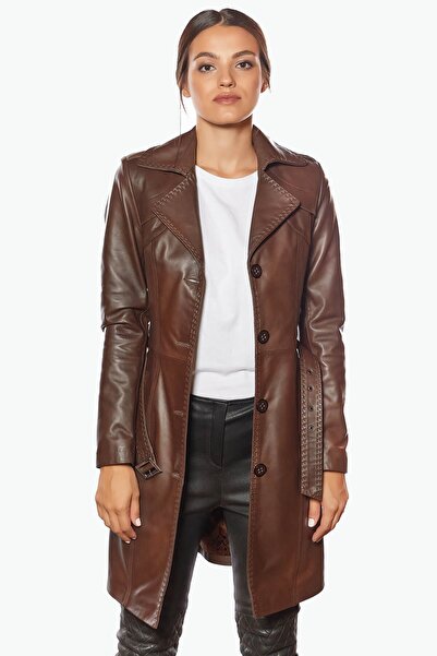 Deriza Jammi Brown Leather Coat