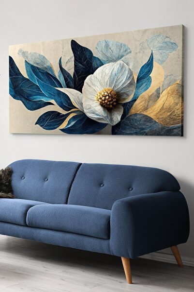 Evinemoda Çok Yapraklı Renkli Çiçek Tek Parça Kanvas - Canvas Tablo