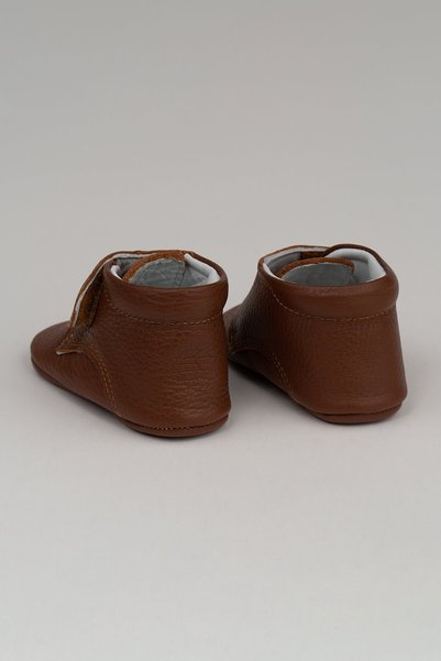 Beybium Leo Genuine Leather Velcro Baby Boots Brown