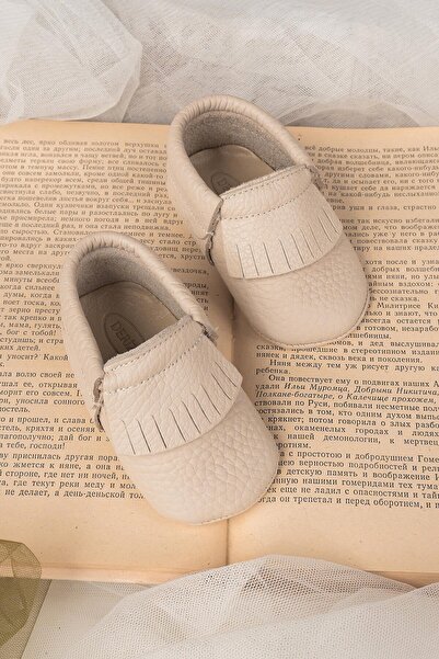 Beybium Teddy Natural Leather Cream Baby Moccasin