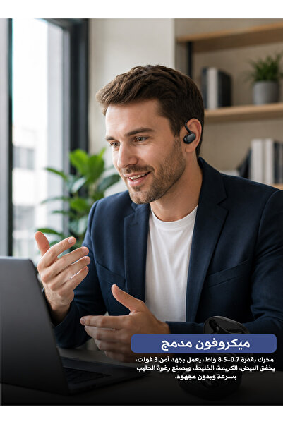 AOLON سماعات أذن لاسلكية حقيقية مفتوحة مع ميكروفون، خطافات للأذن، مقاومة للعر...