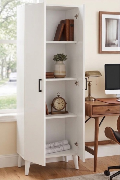 byzellahome Tamamı 1. Kalite %100 MDF - Modern Çok Amaçlı Dolap Raflı Kapaklı...