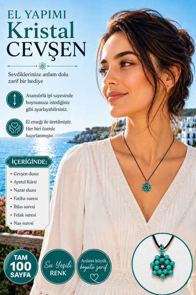hennadibace Kristal Boyun Cevşeni (El işçiliği) Cevşenül Kebir,Nazar Ayeti,Ay...