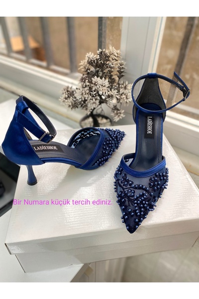 İLADİESHOES Pearl Lace Women's Heel Shoes