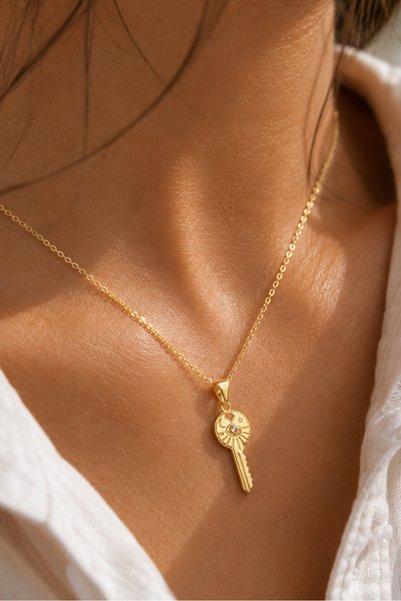 Spossy Silver Jewelry 925 Ayar Gümüş Anahtar Göz Kolye
