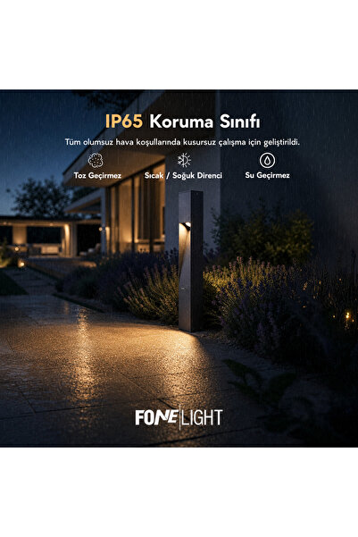 FoneLight Bahçe Çim Peyzaj Bollard 3000k Led Aydınlatma Aka040-cu75 Antrasit