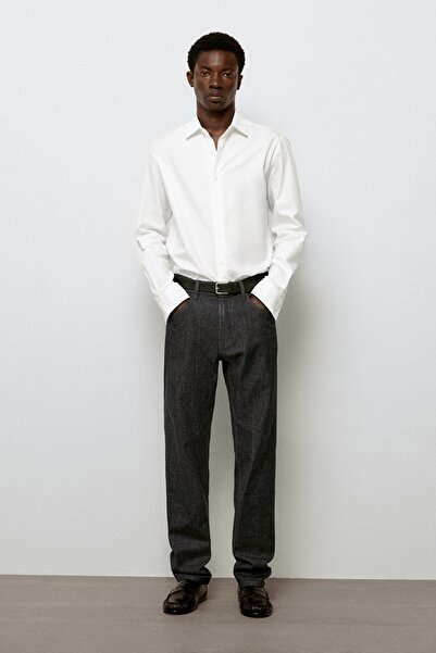 Massimo Dutti Lightweight desized tapered fit jeans