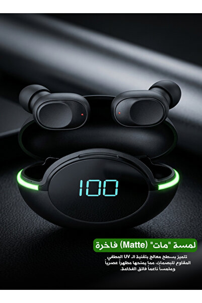 Generic سماعات أذن لاسلكية بلوتوث Y80، سماعات رياضية داخل الأذن مع علبة شحن ب...