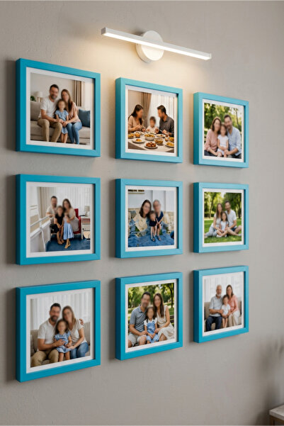 Wooden Factory Set de rame foto din lemn colorat – Decor pătrat de perete de ...